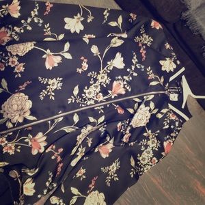 A silky blazer with a beautiful floral pattern